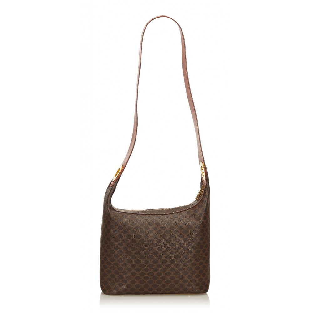 Céline Vintage - Macadam Shoulder Bag - Brown - Leather Handbag