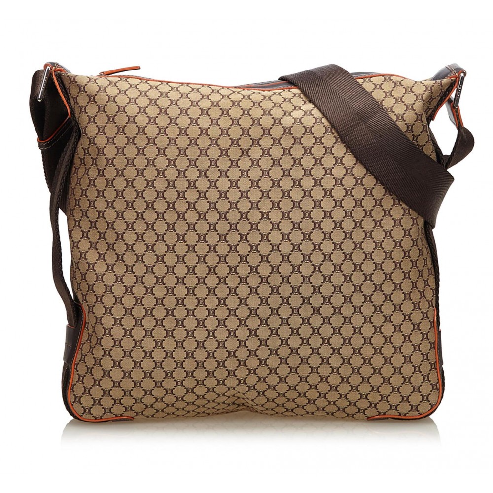 Céline Vintage - Macadam Shoulder Bag - Brown Beige - Leather Handbag - Luxury  High Quality - Avvenice