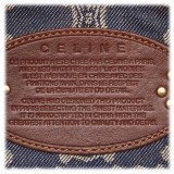 Céline Vintage - Macadam Denim Shoulder Bag - Blu Navy - Borsa in Pelle e Tessuto - Alta Qualità Luxury