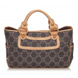 Céline Vintage - Macadam Jacquard Boogie Bag - Blue Navy - Leather and Fabric Handbag - Luxury High Quality