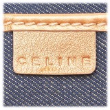 Céline Vintage - Macadam Jacquard Boogie Bag - Blu Navy - Borsa in Pelle e Tessuto - Alta Qualità Luxury