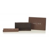Céline Vintage - Macadam Jacquard Long Wallet - Marrone - Portafoglio in Pelle - Alta Qualità Luxury