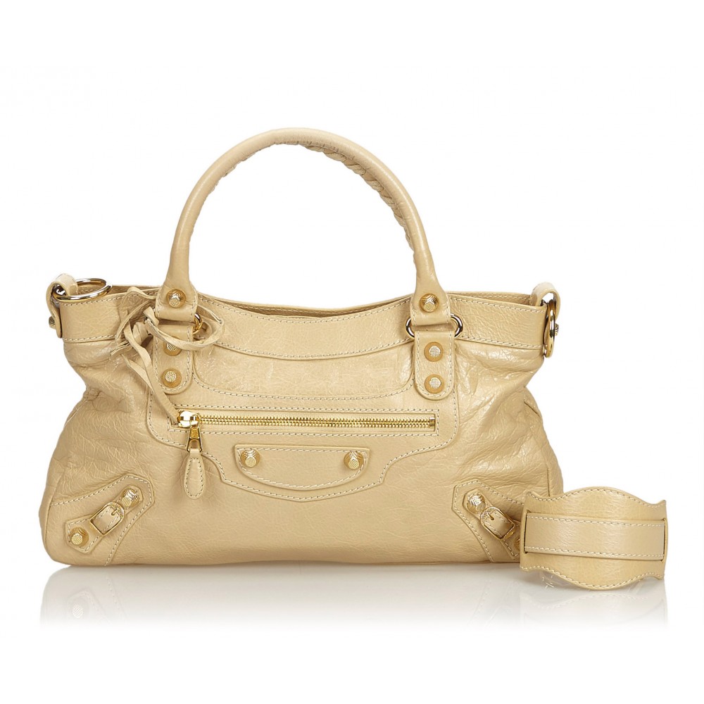 Balenciaga, Bags, White Balenciaga Shoulder Bag Crossbody Bag With Gold  Chain