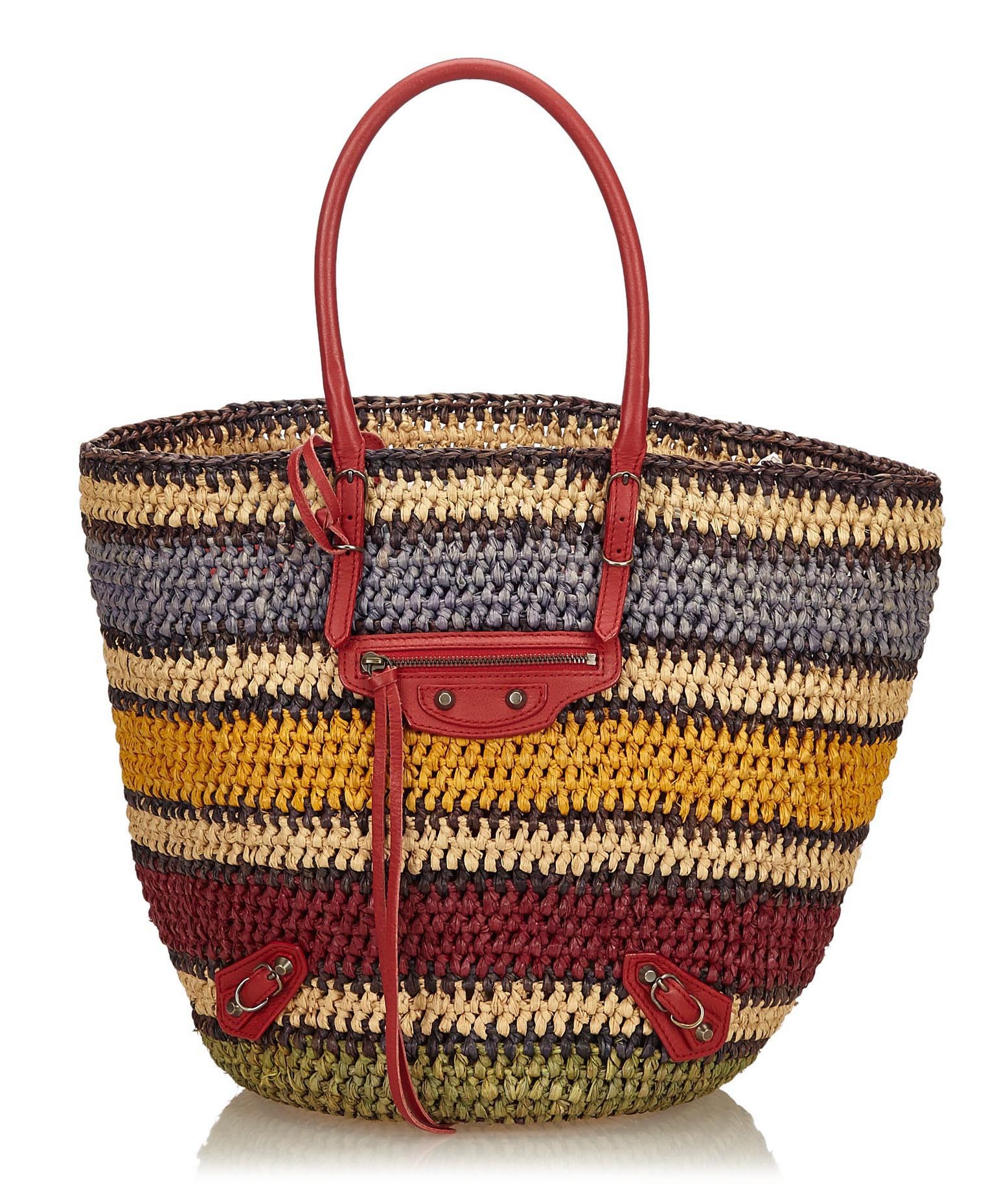 tubería servidor Acostado Balenciaga Vintage - Classic Panier Basket Bag - Brown Beige - Leather and Straw  Handbag - Luxury High Quality - Avvenice