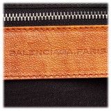 Balenciaga Vintage - Nylon Travel Bag - Marrone Beige - Borsa in Pelle e Tessuto - Alta Qualità Luxury