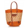 Balenciaga Vintage - Motocross Classic Panier Basket Bag - Arancione Bianco - Borsa in Pelle e Paglia - Alta Qualità Luxury