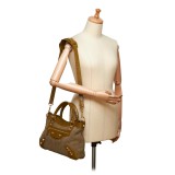 Balenciaga Vintage - Motocross Canvas Giant Town Bag - Brown Beige - Leather and Canvas Handbag - Luxury High Quality