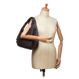 Bottega Veneta Vintage - Embossed Leather Campana Bag - Marrone - Borsa in Pelle - Alta Qualità Luxury