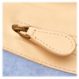 Bottega Veneta Vintage - Aurora Waxed Leather Farfalle Drawstring Bag - Avorio Beige - Borsa in Pelle - Alta Qualità Luxury