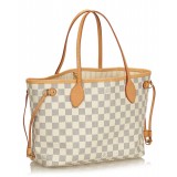 Louis Vuitton Vintage - Damier Azure Neverfull PM Bag - Bianco Avorio Blu - Borsa in Pelle e Tela Damier - Alta Qualità Luxury