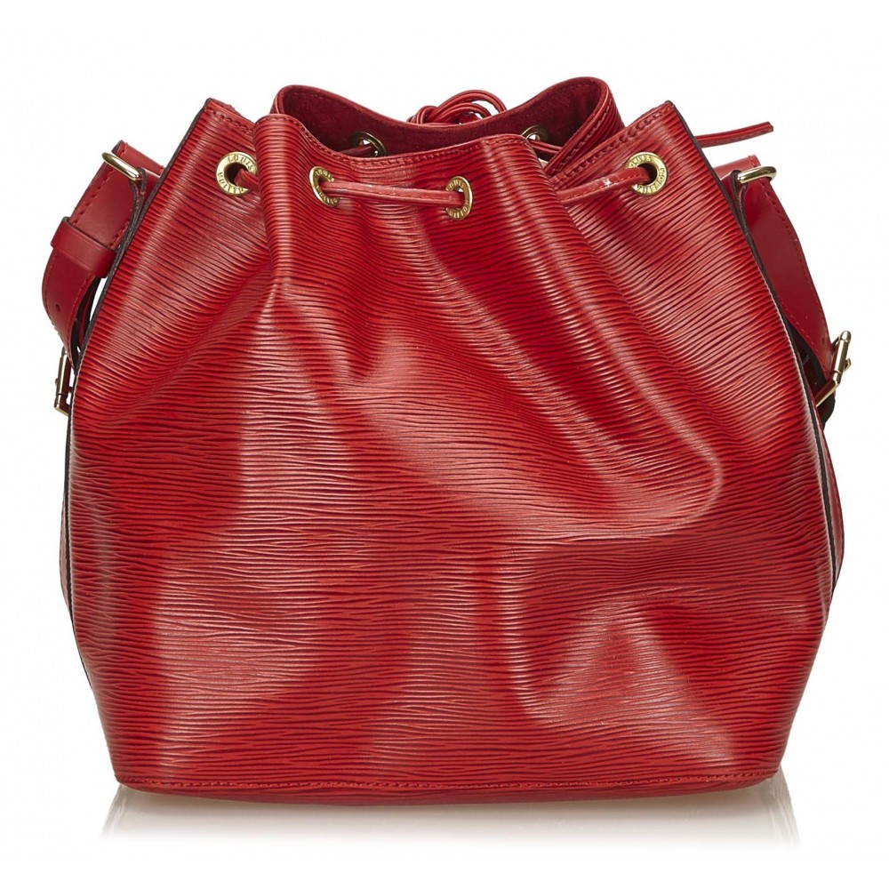 Louis Vuitton Petit Noe Epi Leather Shoulder Bag Red