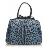 Dolce & Gabbana Vintage - Leopard Printed Denim Tote Bag - Blue Navy - Borsa in Pelle e Tessuto - Alta Qualità Luxury