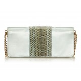 Dolce & Gabbana Vintage - Satin Python Chain Crossbody Bag - Green Gold - Leather and Canvas Handbag - Luxury High Quality