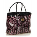 Dolce & Gabbana Vintage - Leopard Printed Tote Bag - Purple - Leather and Canvas Handbag - Luxury High Quality