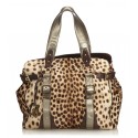 Dolce & Gabbana Vintage - Leopard Printed Ponyhair Tote Bag - Brown Beige - Leather Handbag - Luxury High Quality