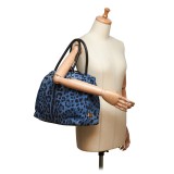 Dolce & Gabbana Vintage - Leopard Printed Denim Tote Bag - Blue Navy - Borsa in Pelle e Tessuto - Alta Qualità Luxury