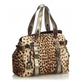 Dolce & Gabbana Vintage - Leopard Printed Ponyhair Tote Bag - Marrone Beige - Borsa in Pelle - Alta Qualità Luxury
