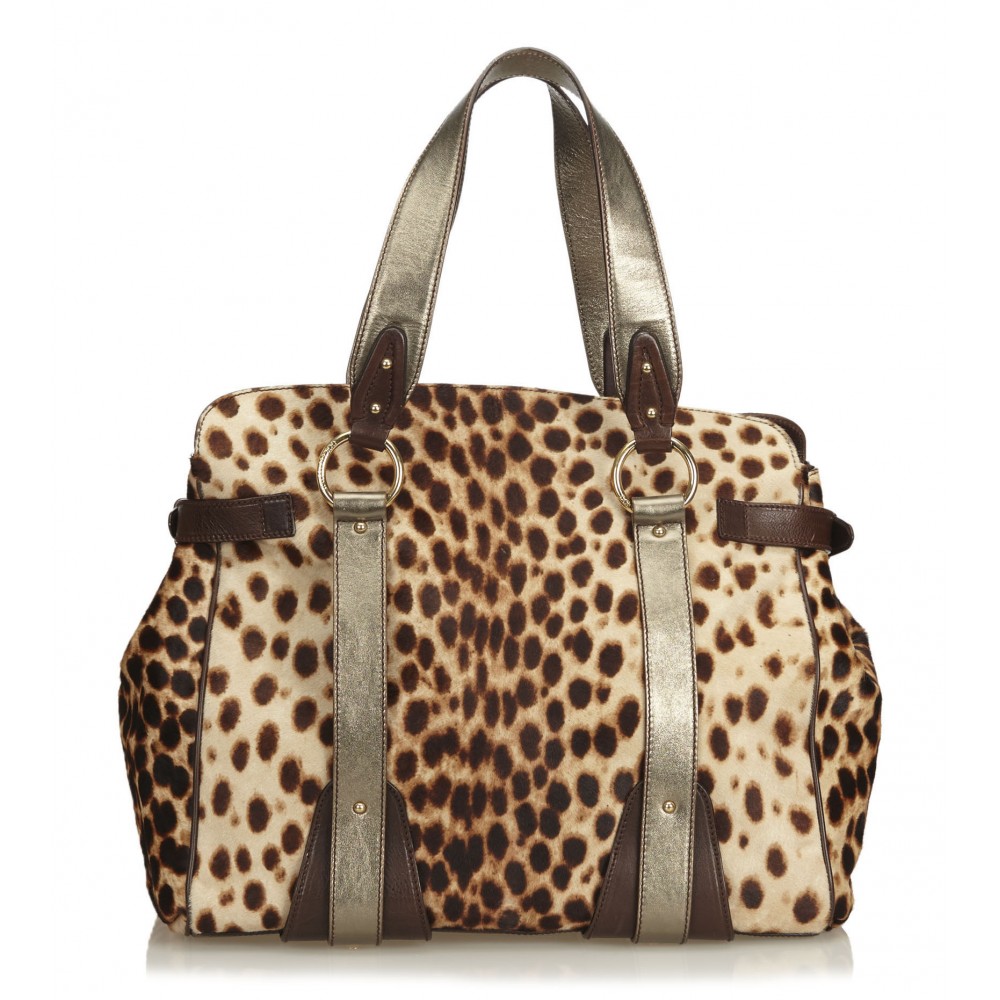 Dolce & Gabbana Vintage - Leopard Printed Ponyhair Tote Bag - Brown ...