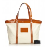 Dolce & Gabbana Vintage - Canvas Tote Bag - White Orange - Leather and Canvas Handbag - Luxury High Quality