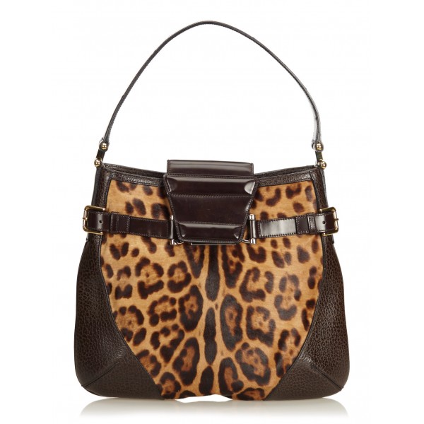 Dolce & Gabbana Vintage - Leopard Printed Pony Hair Hobo Bag - Brown -  Leather Handbag - Luxury High Quality - Avvenice