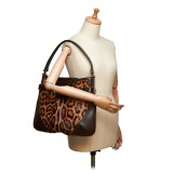 Dolce & Gabbana Vintage - Leopard Printed Pony Hair Hobo Bag - Marrone - Borsa in Pelle - Alta Qualità Luxury