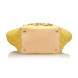 Chanel Vintage - Camellia CC Tote Bag - Giallo - Borsa in Pelle e Tessuto - Alta Qualità Luxury