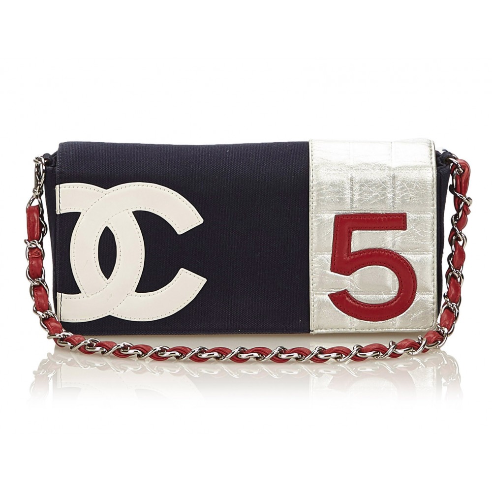 Chanel Vintage - No. 5 Chain Bag - White Ivory - Leather and Canvas Handbag  - Luxury High Quality - Avvenice