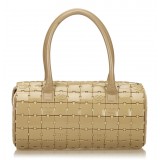 Chanel Vintage - PVC Puzzle Block Handbag Bag - Brown Beige - Leather and PVC Handbag - Luxury High Quality