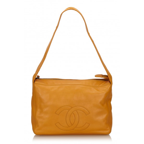 Chanel Vintage - Leather Shoulder Bag - Orange - Leather Handbag - Luxury  High Quality - Avvenice