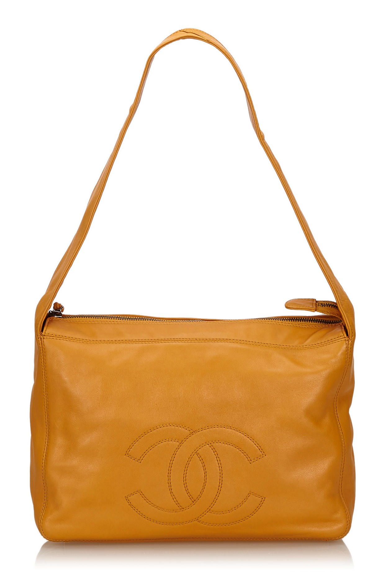 Chanel Ostrich Leather Shoulder Bag Brown Golden Exotic leather