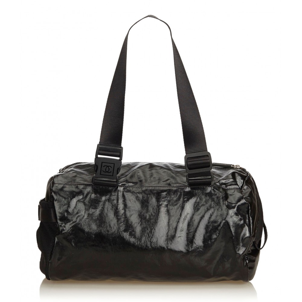 Chanel Vintage - Coated Canvas Sport Line Shoulder Bag - Grey - Leather and  Wool Handbag - Luxury High Quality - Avvenice