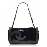 Chanel Vintage - Sport Line Chain Shoulder Bag - Black - Canvas and Vinyl Handbag - Luxury High Quality