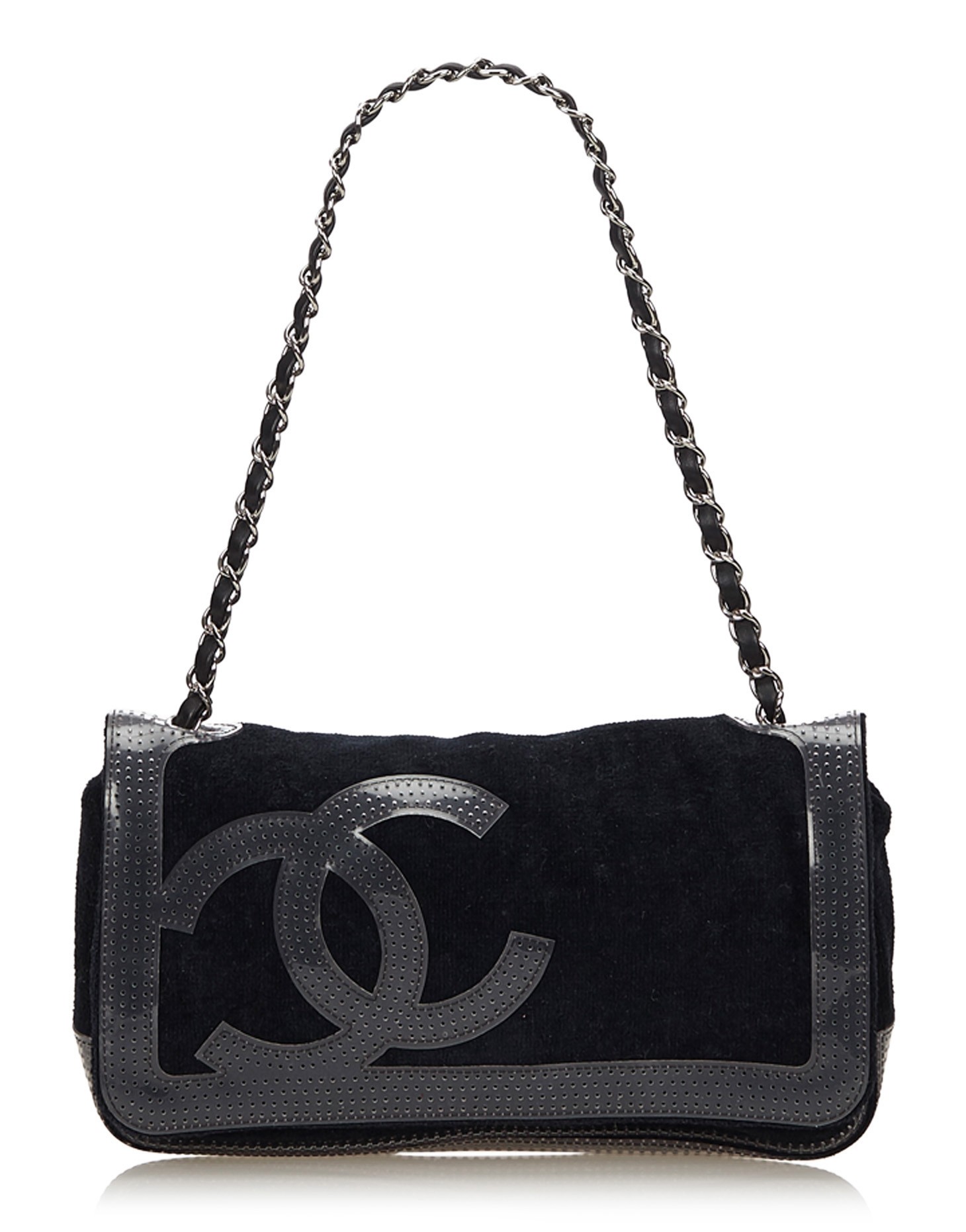 Chanel Vintage - Sport Line Chain Shoulder Bag - Black - Canvas