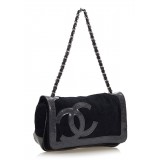 Chanel Vintage - Sport Line Chain Shoulder Bag - Black - Canvas and Vinyl Handbag - Luxury High Quality