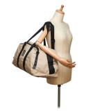 Chanel Vintage - CC Nylon Sport Line Duffle Bag - Marrone Beige - Borsa in Pelle e Tessuto - Alta Qualità Luxury