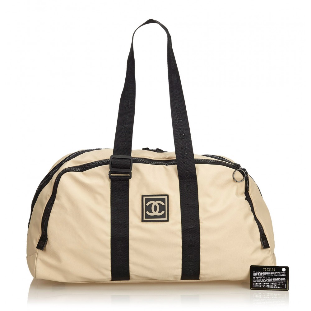 Chanel Vintage - CC Nylon Sport Line Duffle Bag - Brown Beige