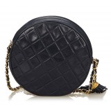 Chanel Vintage - Matelasse Tassel Lambskin Leather Bag - Black - Leather and Lambskin Handbag - Luxury High Quality