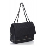 Chanel Vintage - Matelasse Chain Nylon Flap Shoulder Bag - Black - Leather and Canvas Handbag - Luxury High Quality