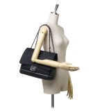 Chanel Vintage - Matelasse Chain Nylon Flap Shoulder Bag - Nero - Borsa in Pelle e Tessuto - Alta Qualità Luxury