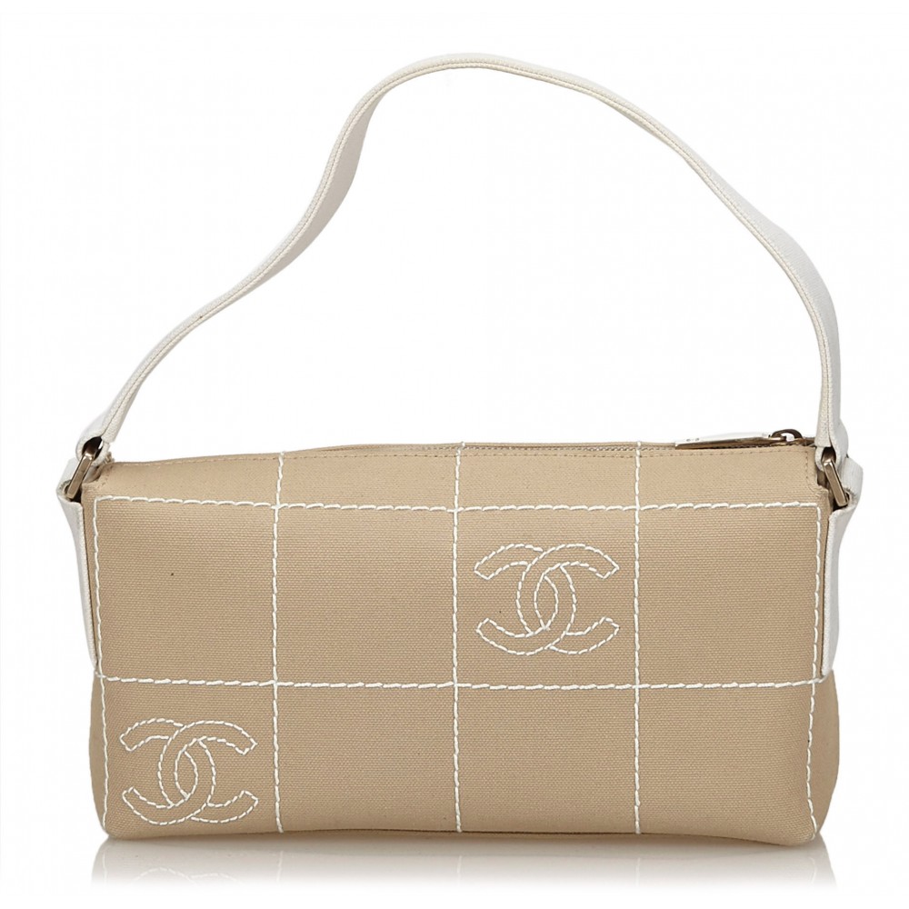 Chanel Vintage - Canvas Handbag Bag - Brown Beige - Canvas Handbag - Luxury  High Quality - Avvenice