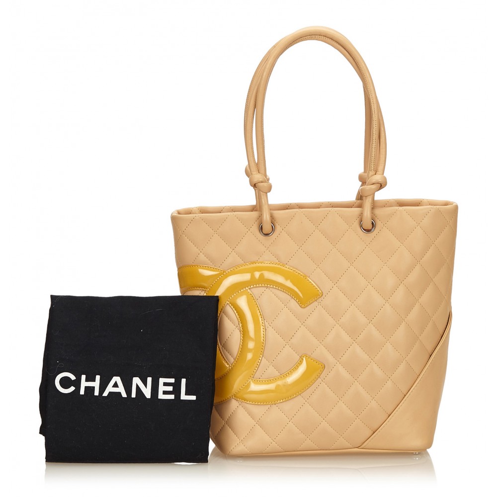 Chanel Vintage - Cambon Ligne Tote Bag - Brown Beige - Leather