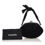 Chanel Vintage - Velour Handbag Bag - Black - Leather and Velour Handbag - Luxury High Quality