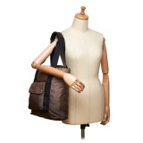 Chanel Vintage - Nylon Shoulder Bag - Brown Beige - Canvas Handbag - Luxury High Quality
