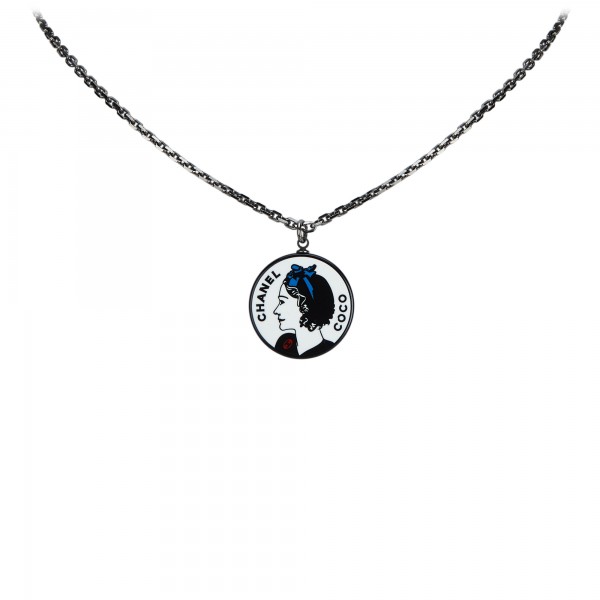 Chanel Vintage - Round Pendant Necklace - Silver - Necklace Chanel - Luxury  High Quality - Avvenice