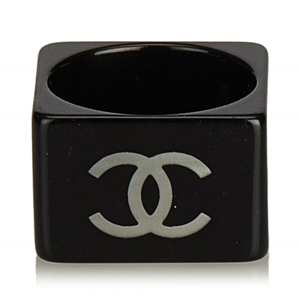 Chanel Vintage - CC Ring - Black White - Chanel Ring - Luxury High Quality  - Avvenice