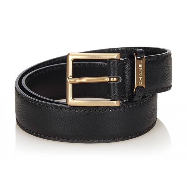 Chanel Vintage - Leather Belt - Black Gold - Chanel Leather Belt - Luxury  High Quality - Avvenice