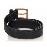 Chanel Vintage - Leather Belt - Black Gold - Chanel Leather Belt - Luxury High Quality