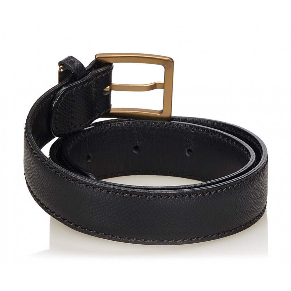 Chanel Vintage - Leather Belt - Black Gold - Chanel Leather Belt ...