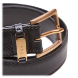 Chanel Vintage - Leather Belt - Nero Oro - Cintura in Pelle Chanel - Alta Qualità Luxury
