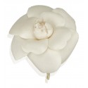 Chanel Black Silk Camellia Brooch